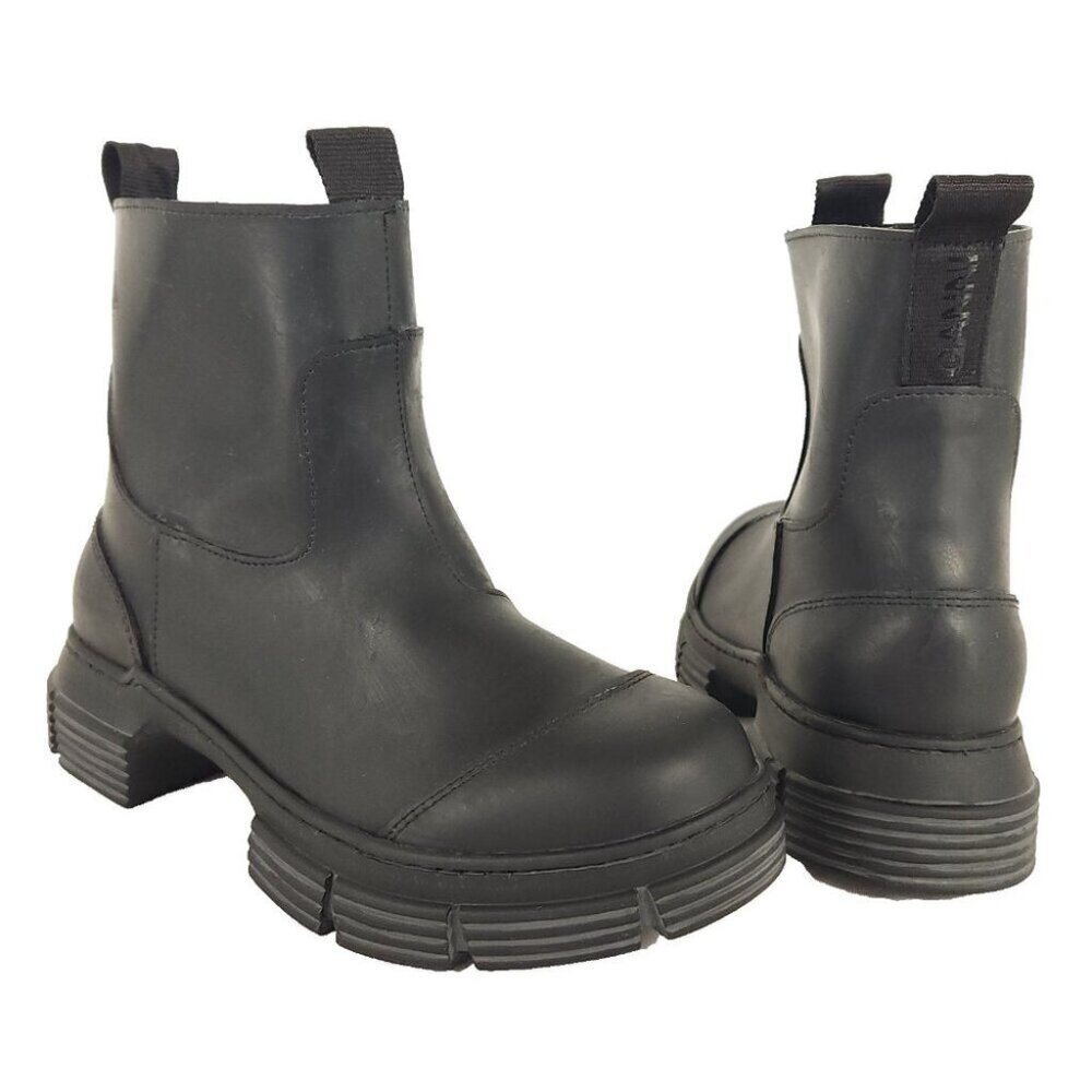 Ganni Black Chunky Chelsea Winter Boots